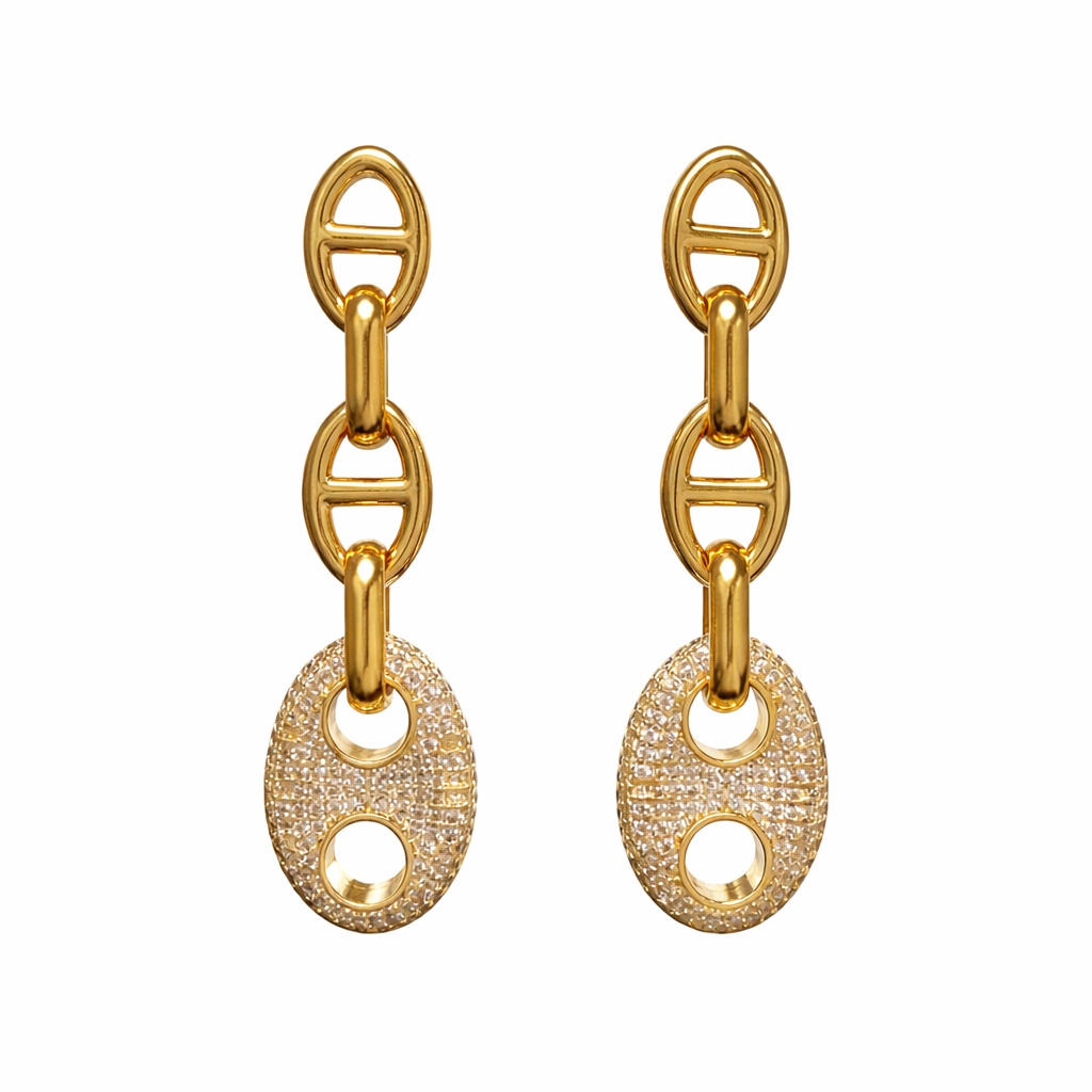 Roxanne Pave Drop Earring in 50am, view 53 — Soul Flow Apparel