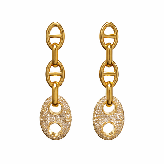 Roxanne Pave Drop Earring in 50am, view 53 — Soul Flow Apparel