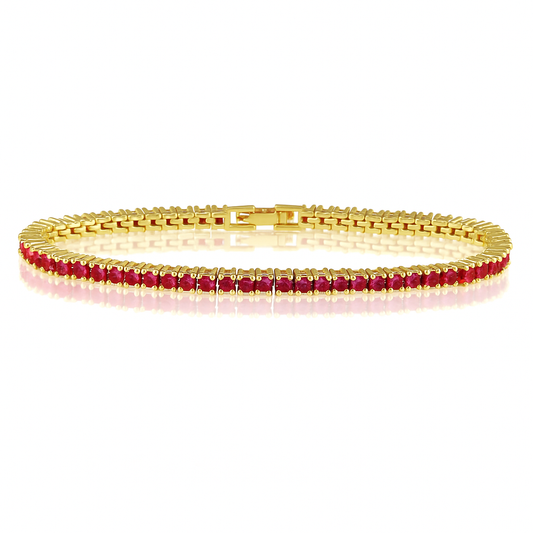 Karla Tennis Bracelet - Ruby in 32pm, view 25 — Soul Flow Apparel