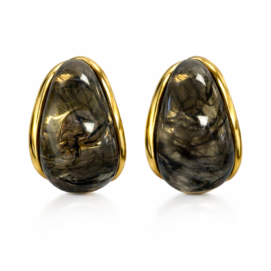 Olivia Black Resin Hoops in jan pm, view 46 — Soul Flow Apparel