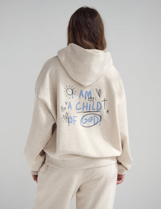 Child of God Eggshell Full-Zip Hoodie – Christian Hoodie