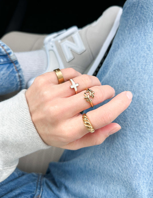 Highs and Lows Matte Gold Ring – Christian Ring