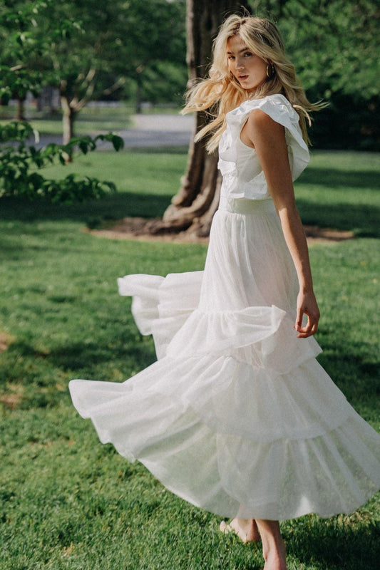 Chic Purpose Tulle Skirt with Ruffles Back Zipper Closure — Soul Flow Apparel