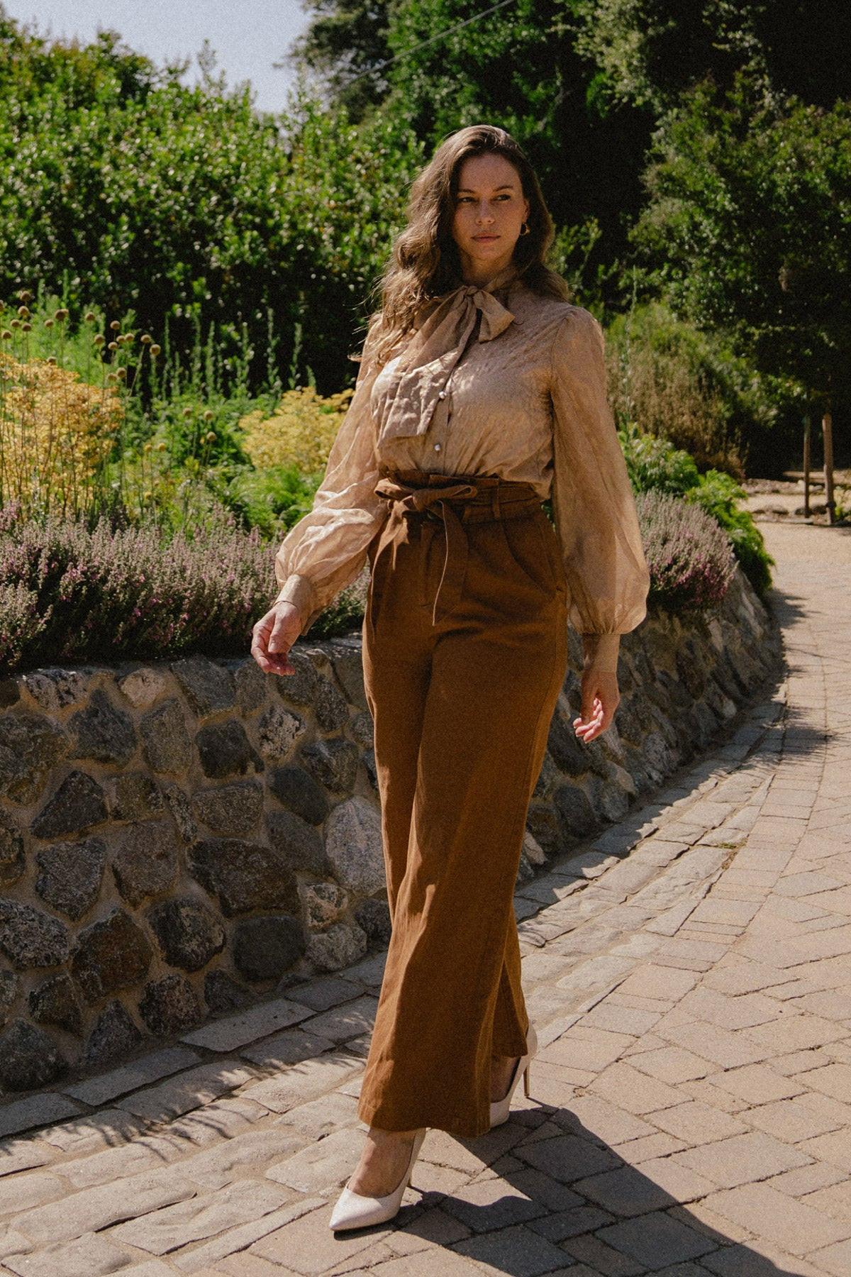 Beyond Compare Semi Sheer Printed Top with Front Tie Closure — Soul Flow Apparel