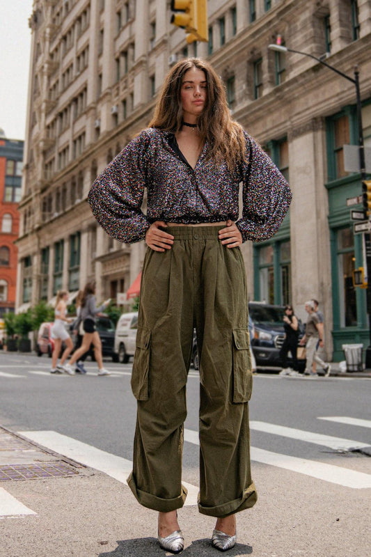 Incredible Moments Woven Cargo Pants with Elastic Waist and Wide Leg Outdoor — Soul Flow Apparel