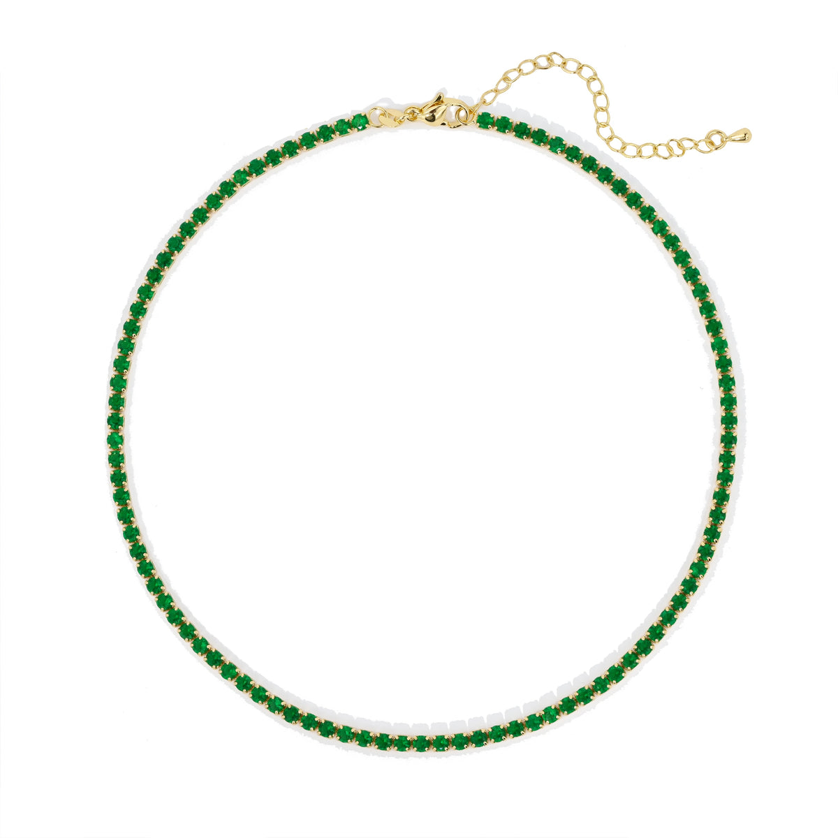 Chloe Tennis Choker - Emerald, view 1 — Soul Flow Apparel