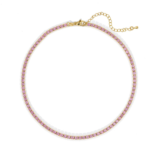 Chloe Tennis Choker - Light Pink, view 4741 — Soul Flow Apparel