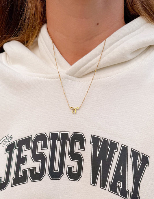 Dainty Bow Necklace – Christian Necklace