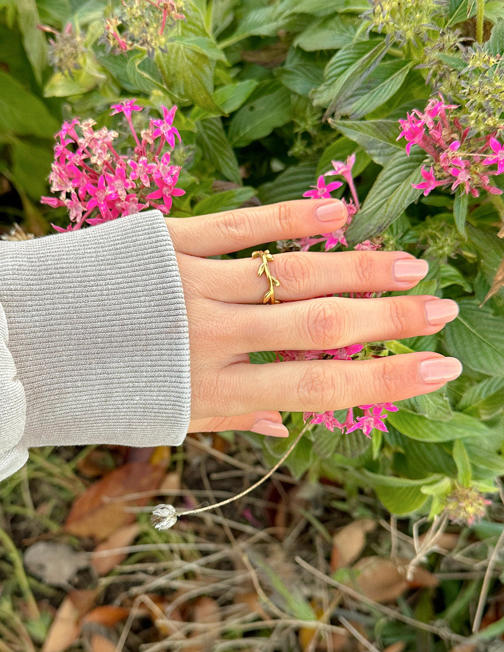 Dainty Olive Branch Ring – Christian Ring