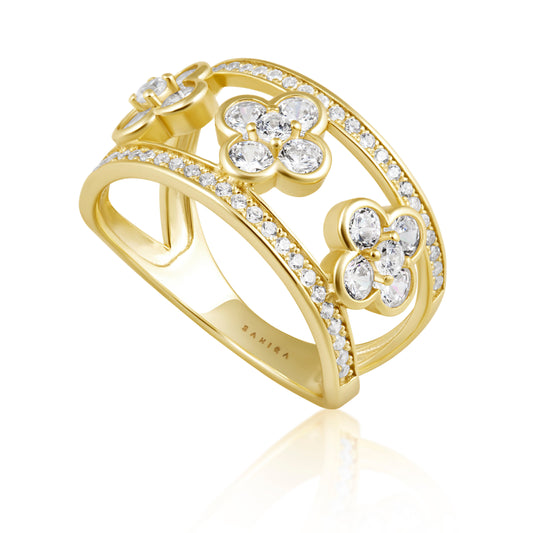 Mia Cz Clover Ring — Soul Flow Apparel
