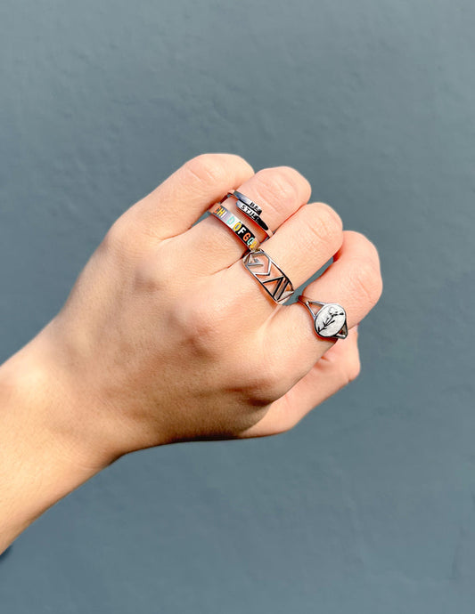 Silver Highs and Lows Statement Ring – Christian Ring