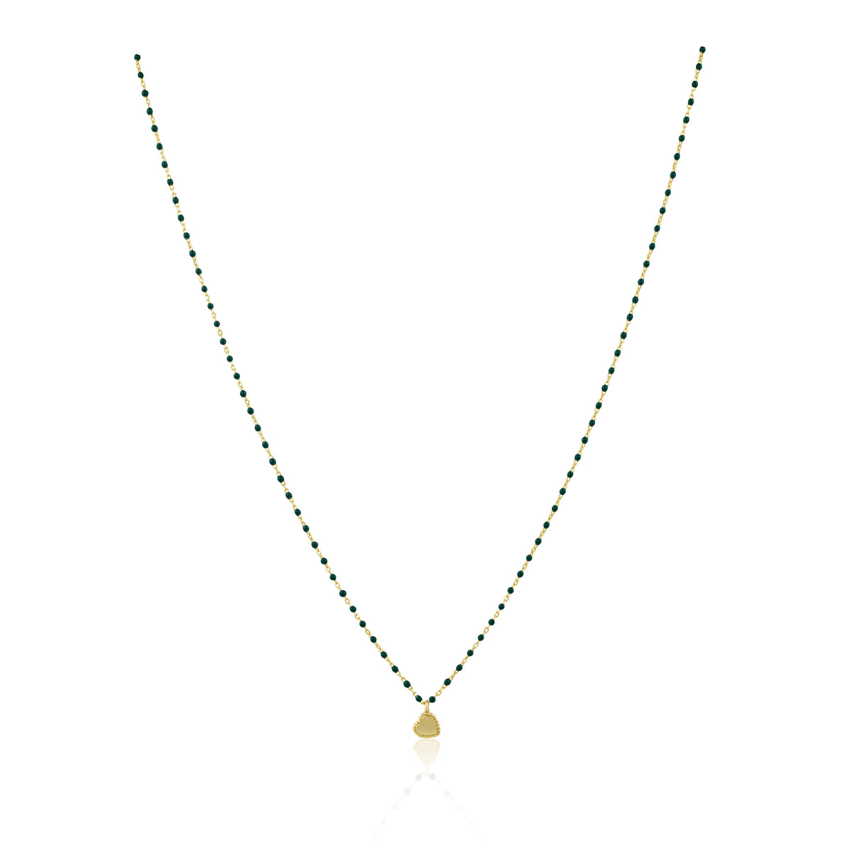 Elsa Mini Heart Necklace Green — Soul Flow Apparel