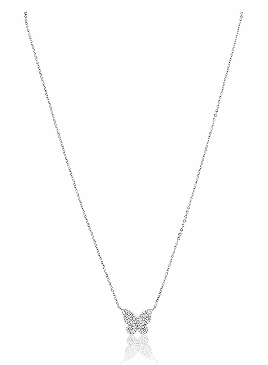 Elsie Pave Butterfly Necklace, view 1 — Soul Flow Apparel