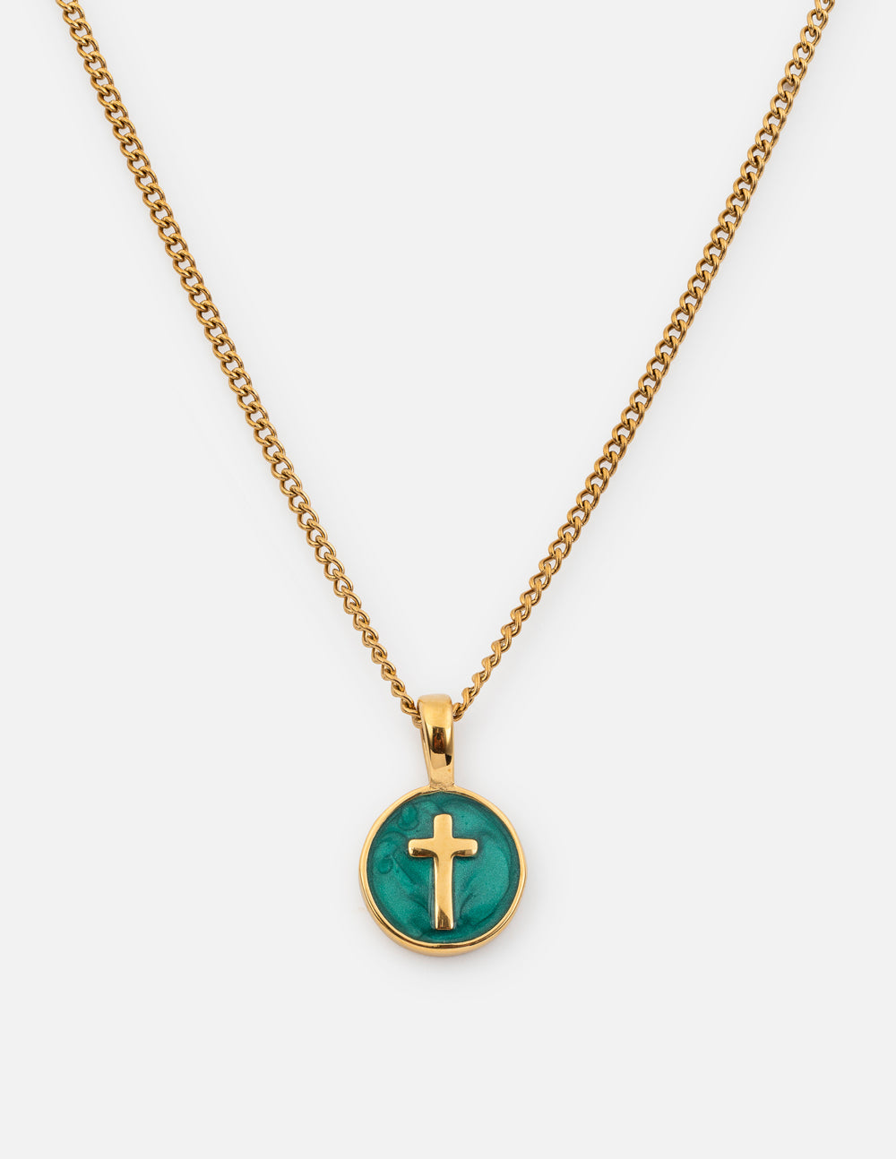 Emerald Agape Cross Pendant Necklace – Christian Necklace