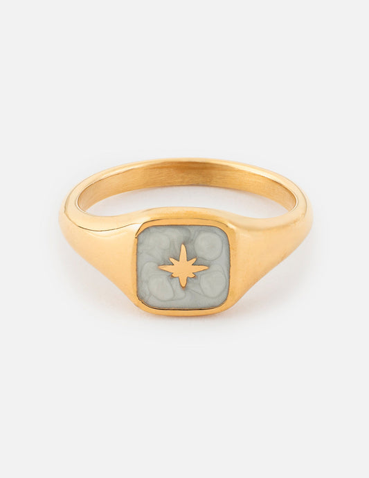 Enamel North Star Ring – Christian Ring