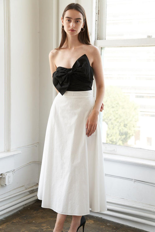Blissful Breeze Woven Midi Dress in black, view 1 — Soul Flow Apparel