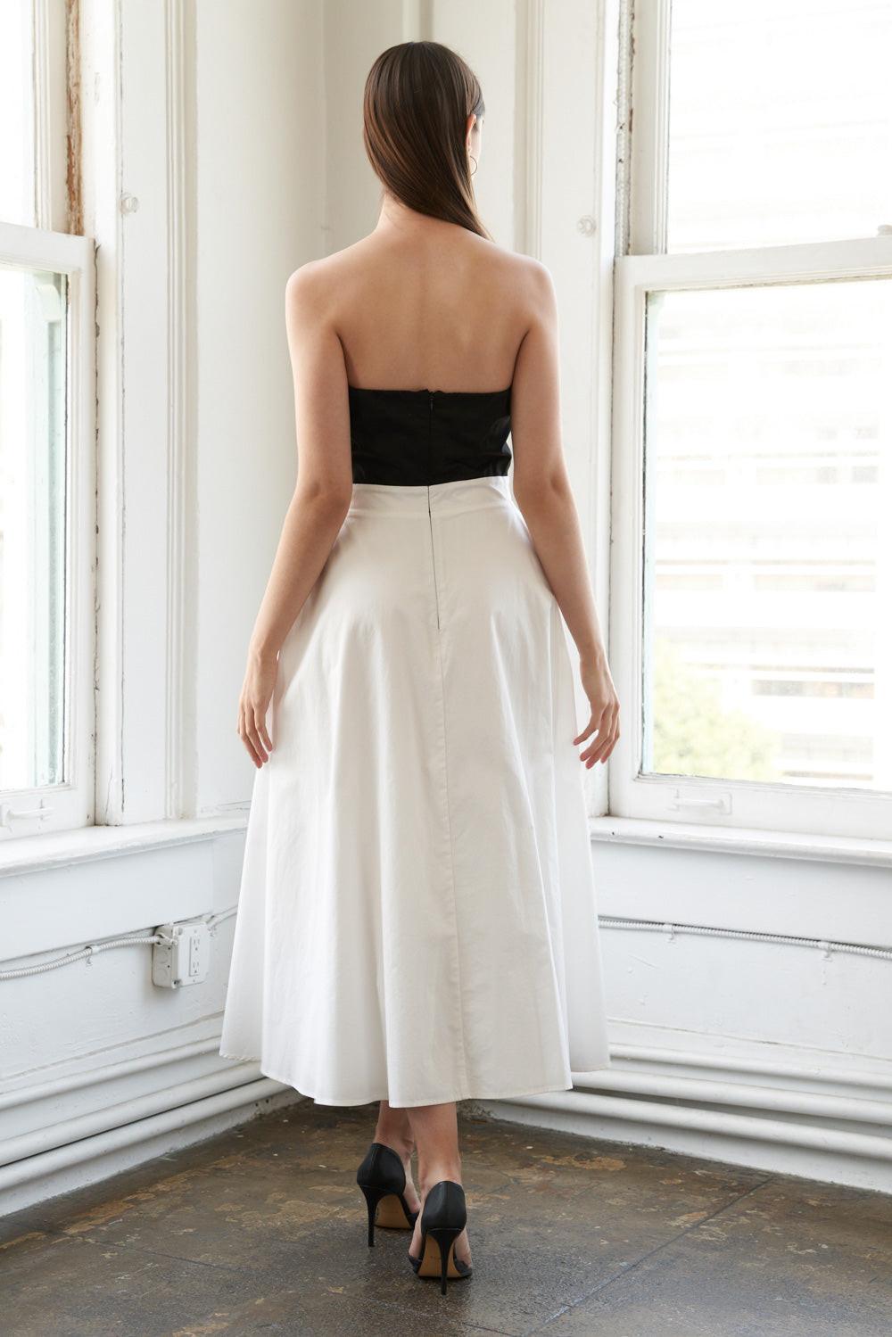Blissful Breeze Woven Midi Dress in black, view 2 — Soul Flow Apparel