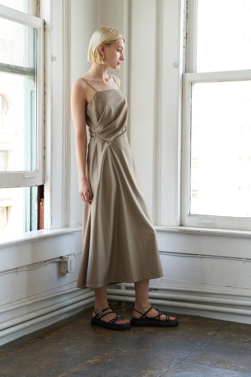 Happily Yours Woven Midi Dress, view 2 — Soul Flow Apparel