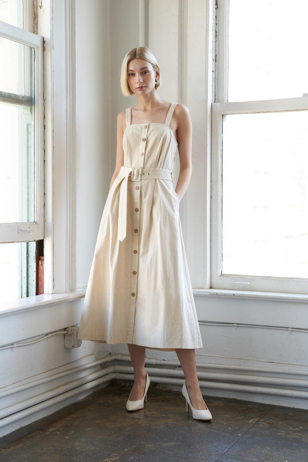 California Dreaming Woven Midi Dress, view 2 — Soul Flow Apparel
