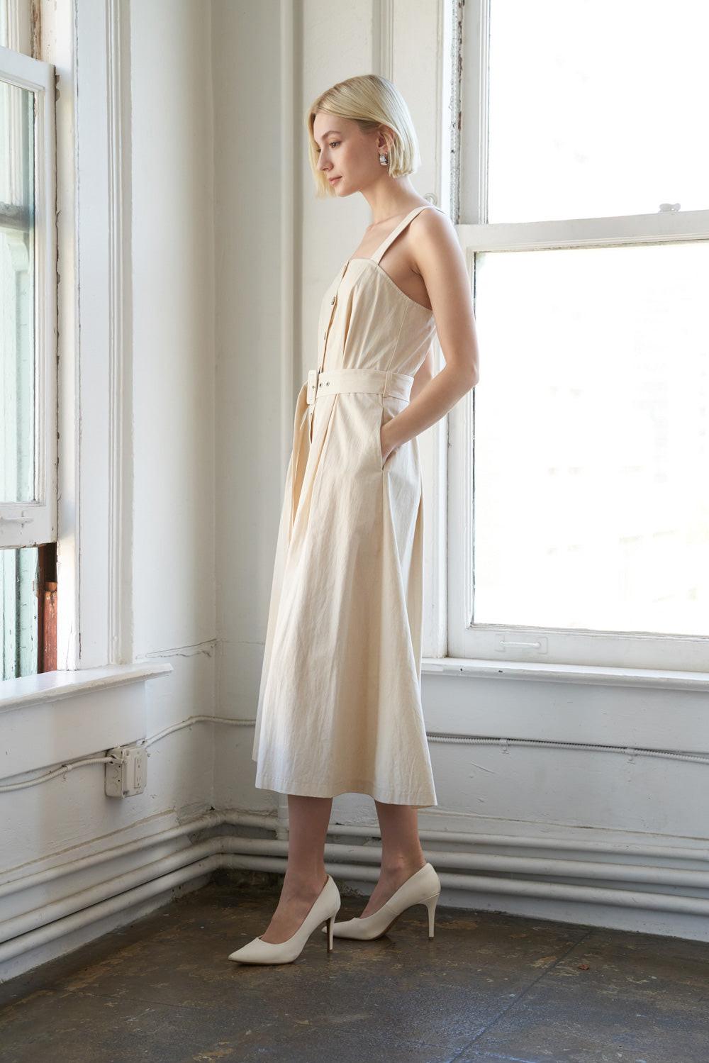 California Dreaming Woven Midi Dress, view 3 — Soul Flow Apparel