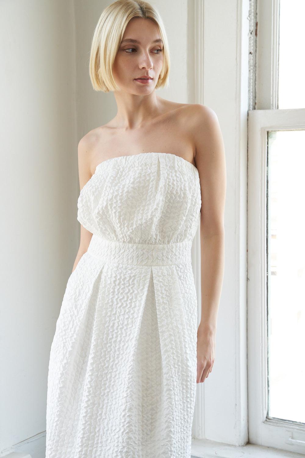 In Dolly We Trust Woven Midi Dress in 20white, view 1 — Soul Flow Apparel