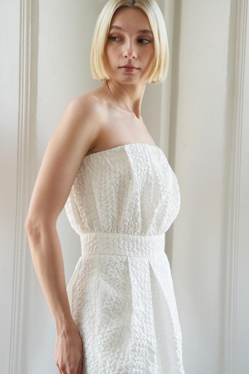 In Dolly We Trust Woven Midi Dress in 20white, view 3 — Soul Flow Apparel