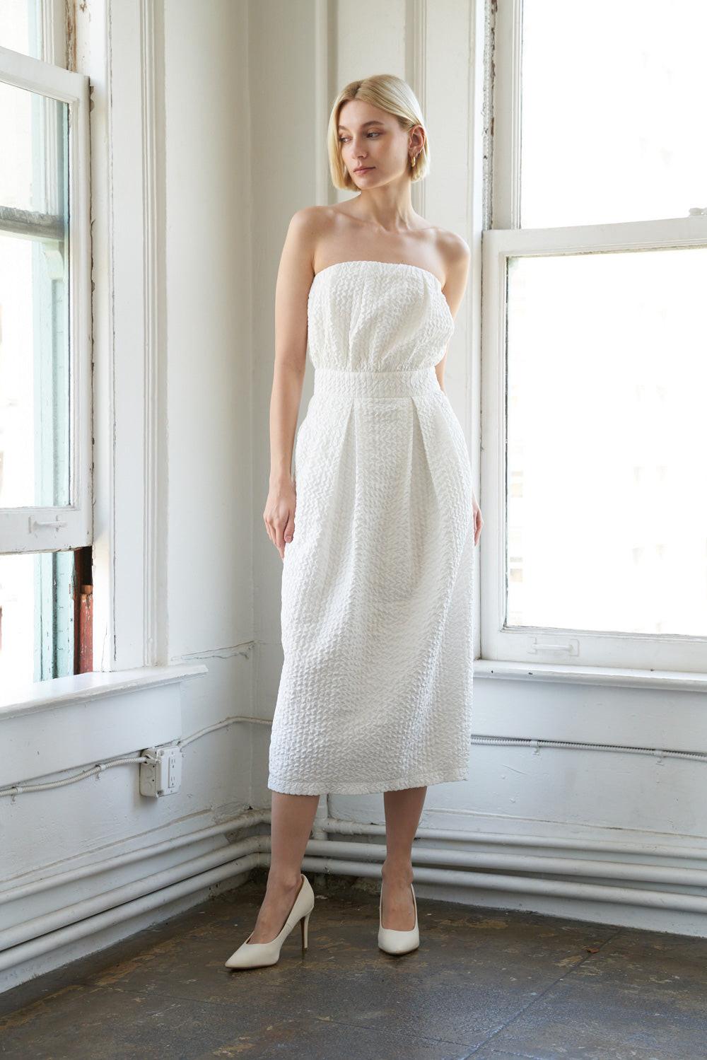 In Dolly We Trust Woven Midi Dress in 20white, view 5 — Soul Flow Apparel