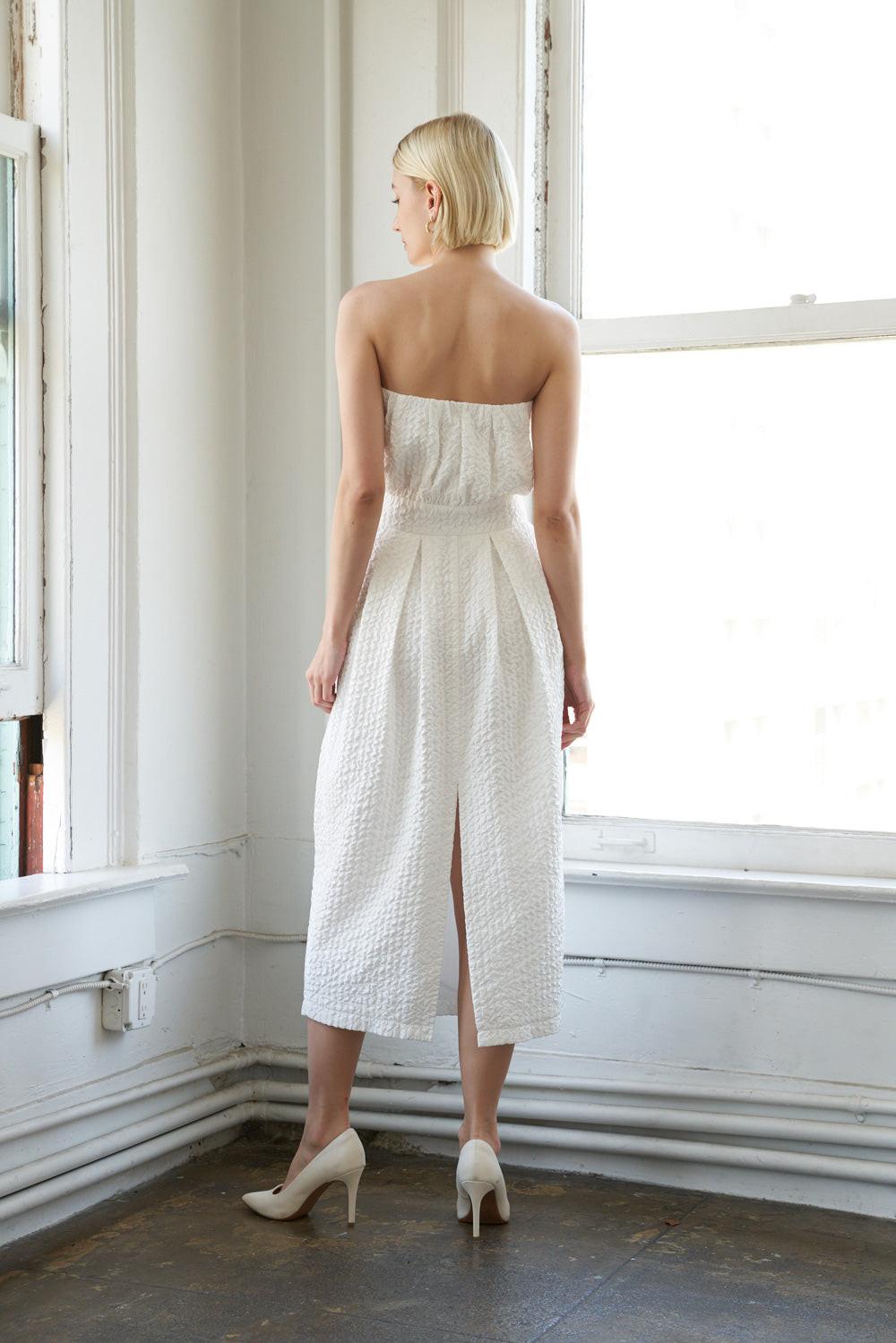 In Dolly We Trust Woven Midi Dress in 20white, view 6 — Soul Flow Apparel
