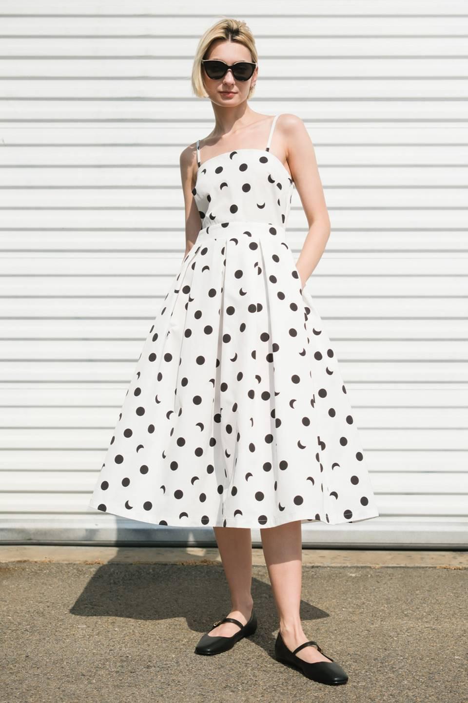 Harmony Horizon Woven Midi Dress in white, view 1 — Soul Flow Apparel