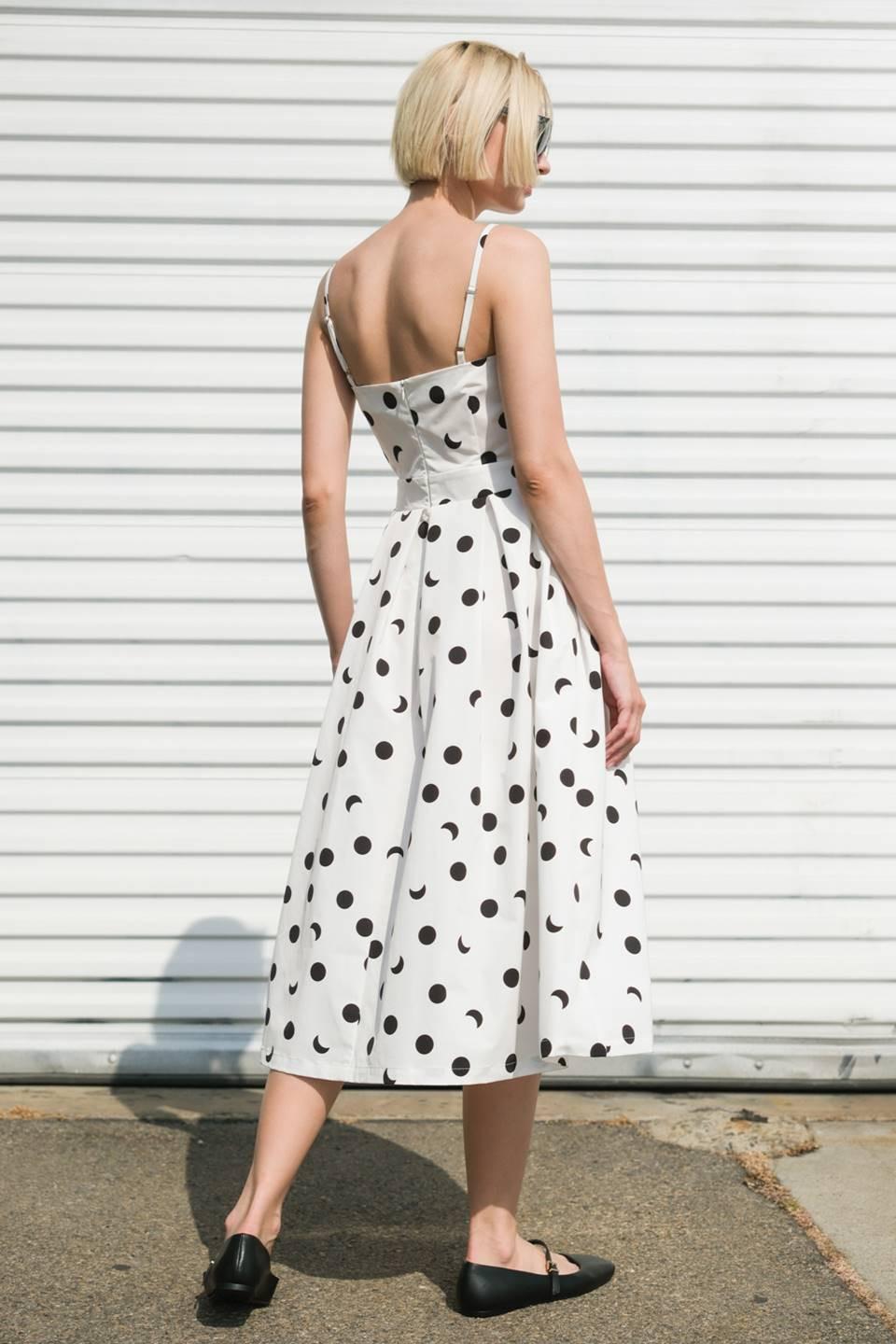 Harmony Horizon Woven Midi Dress in white, view 2 — Soul Flow Apparel
