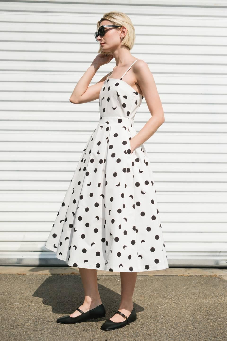 Harmony Horizon Woven Midi Dress in white, view 5 — Soul Flow Apparel