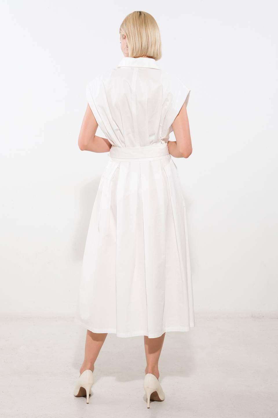 Deeper Connection Woven Midi Dress in off-white, view 2 — Soul Flow Apparel