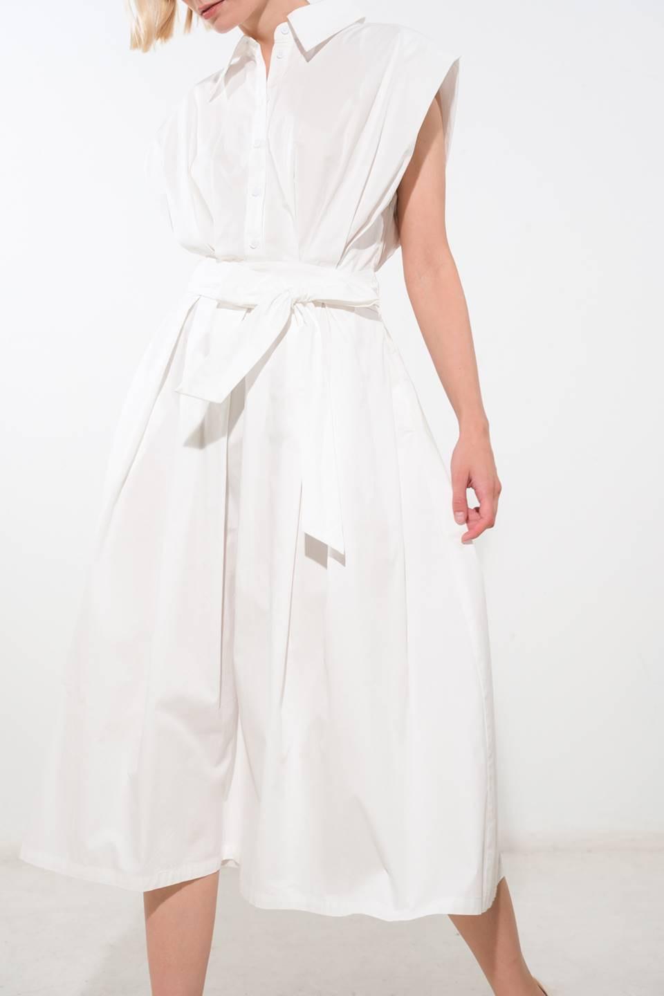 Deeper Connection Woven Midi Dress in off-white, view 4 — Soul Flow Apparel