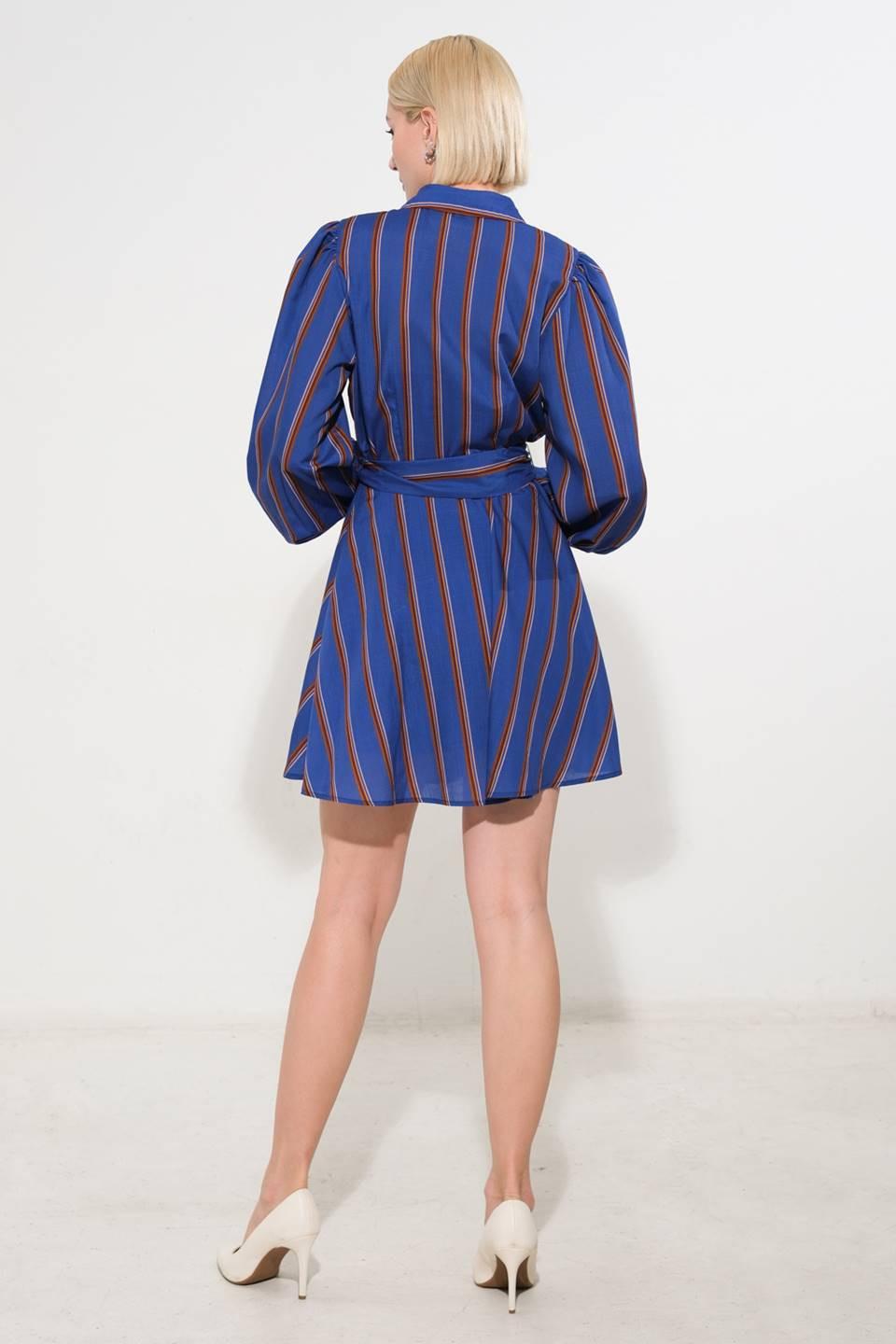 Give It a Go Woven Mini Dress in navy multi, view 6 — Soul Flow Apparel