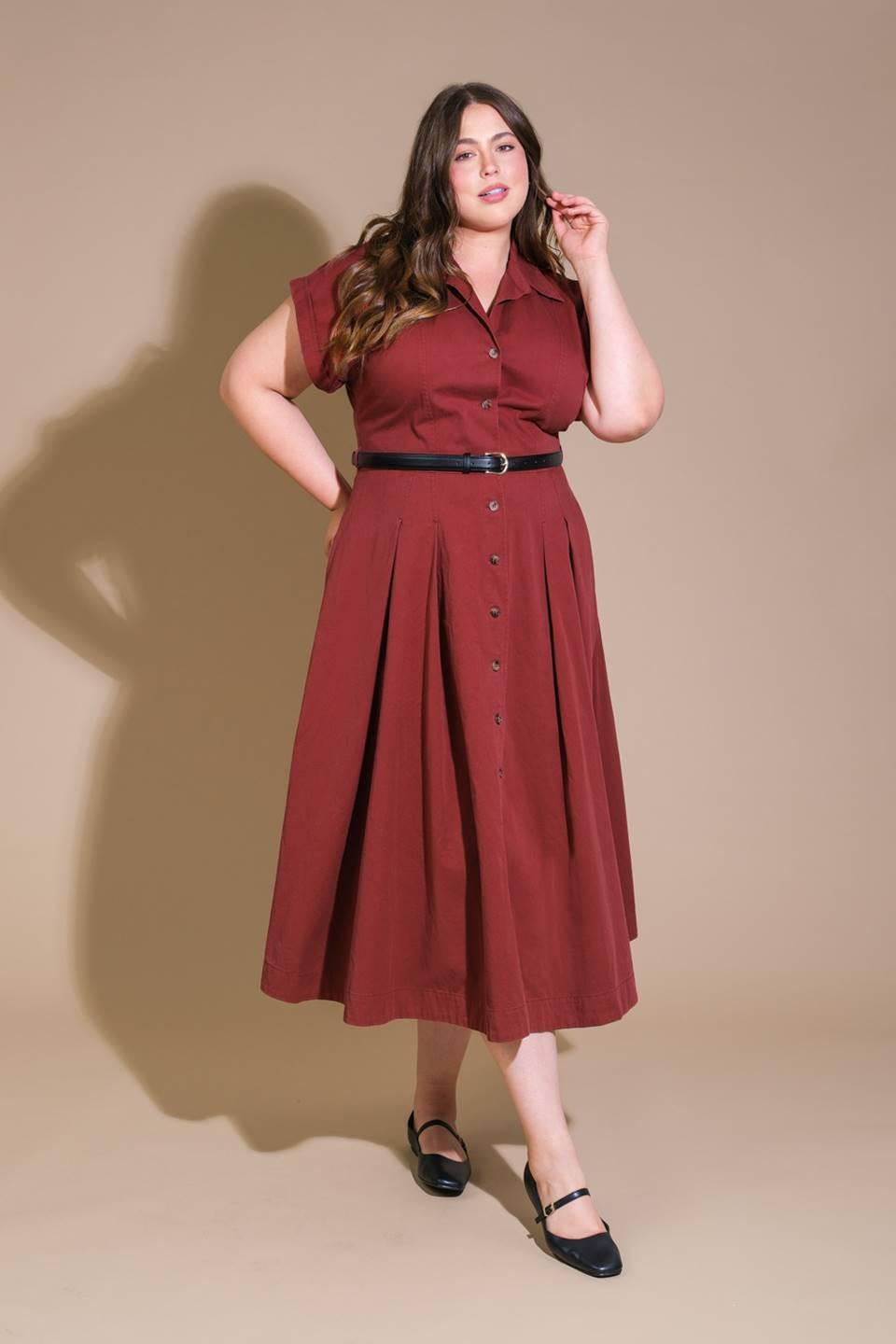 Perfect Balance Woven Midi Dress in berry, view 1 — Soul Flow Apparel
