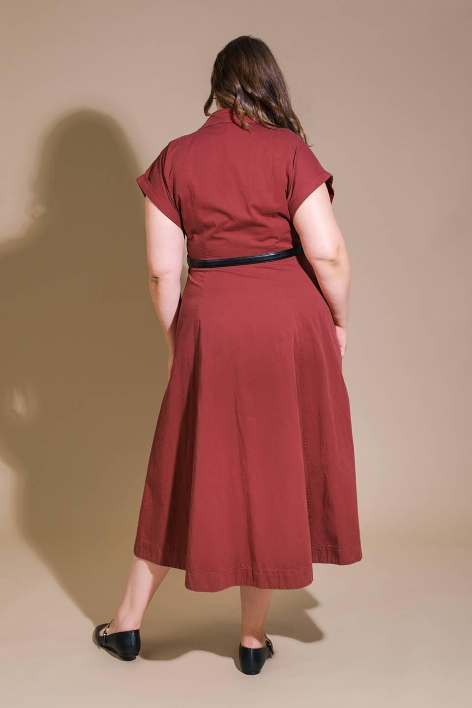Perfect Balance Woven Midi Dress in berry, view 2 — Soul Flow Apparel