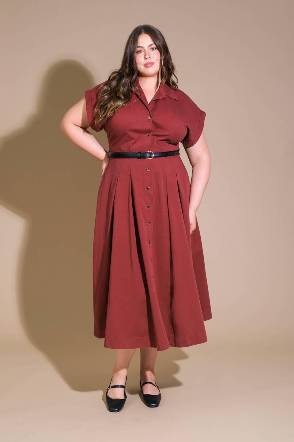 Perfect Balance Woven Midi Dress in berry, view 5 — Soul Flow Apparel