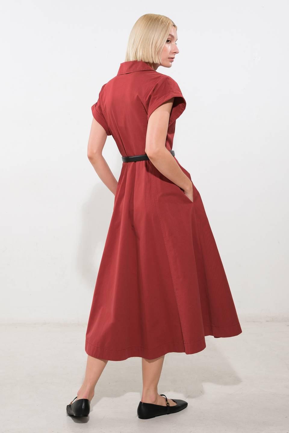 Perfect Balance Woven Midi Dress in berry, view 2 — Soul Flow Apparel