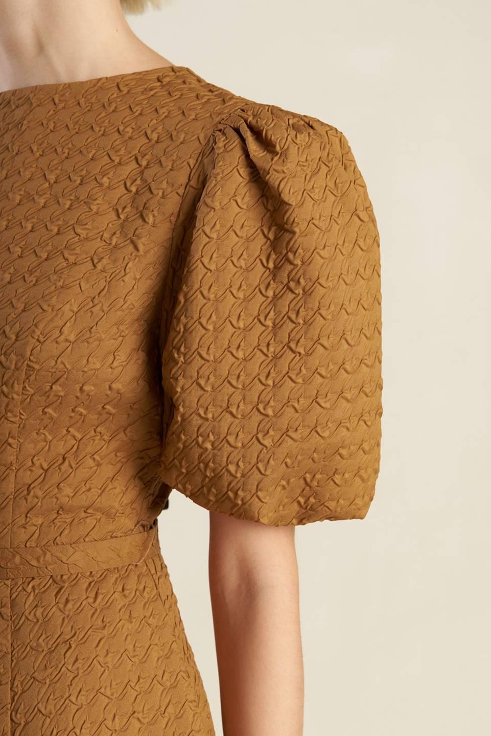 Can't Stop Me Woven Midi Dress in camel, view 4 — Soul Flow Apparel