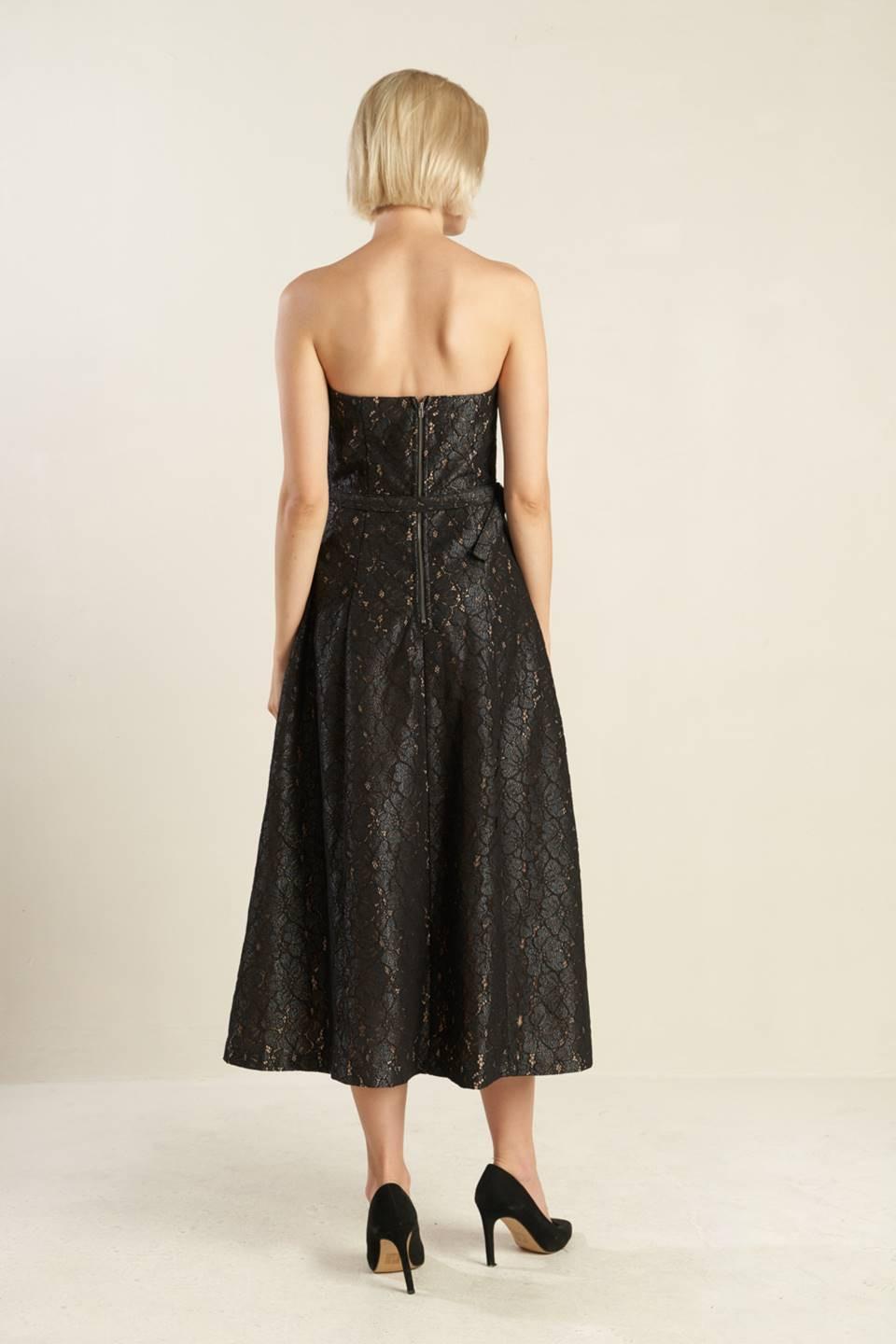 The Truth Is Woven Lace Midi Dress in black, view 6 — Soul Flow Apparel