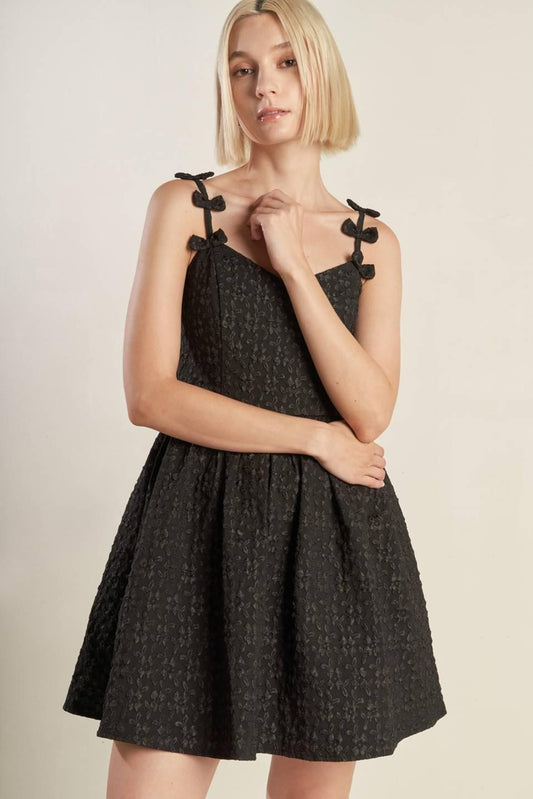 Coveted Sweetness Woven Lace Midi Dress in black, view 4 — Soul Flow Apparel