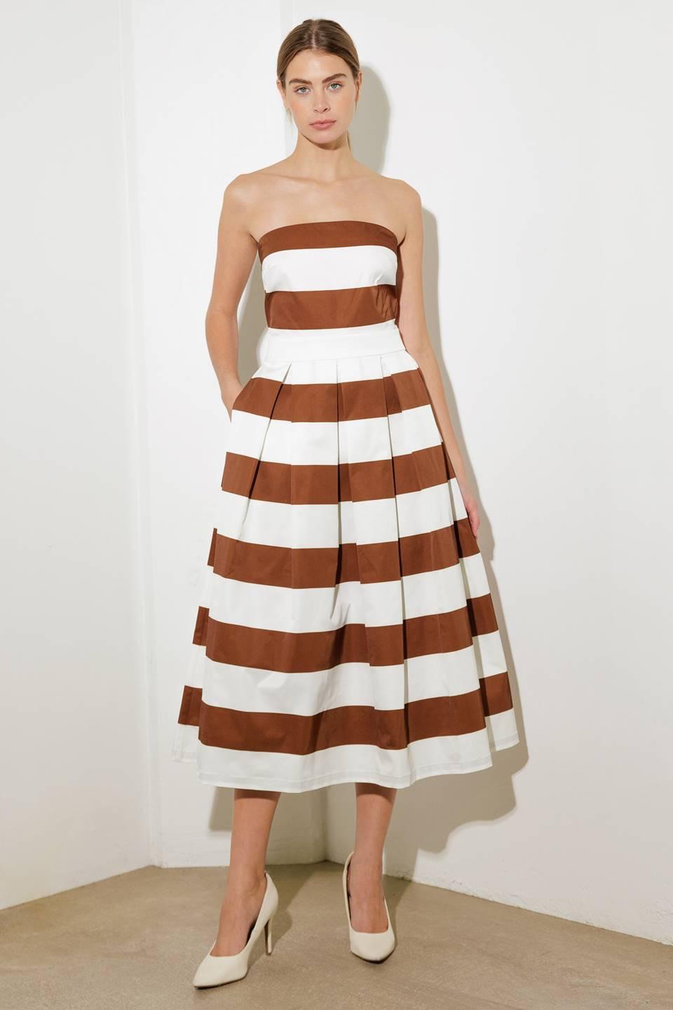 Everyday Hustle Rust Woven Midi Dress in cream, view 1 — Soul Flow Apparel