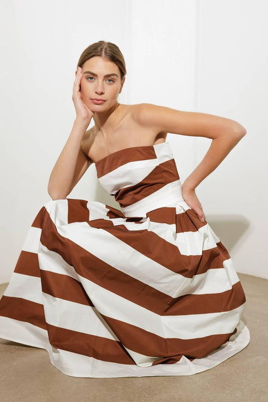 Everyday Hustle Rust Woven Midi Dress in cream, view 10 — Soul Flow Apparel