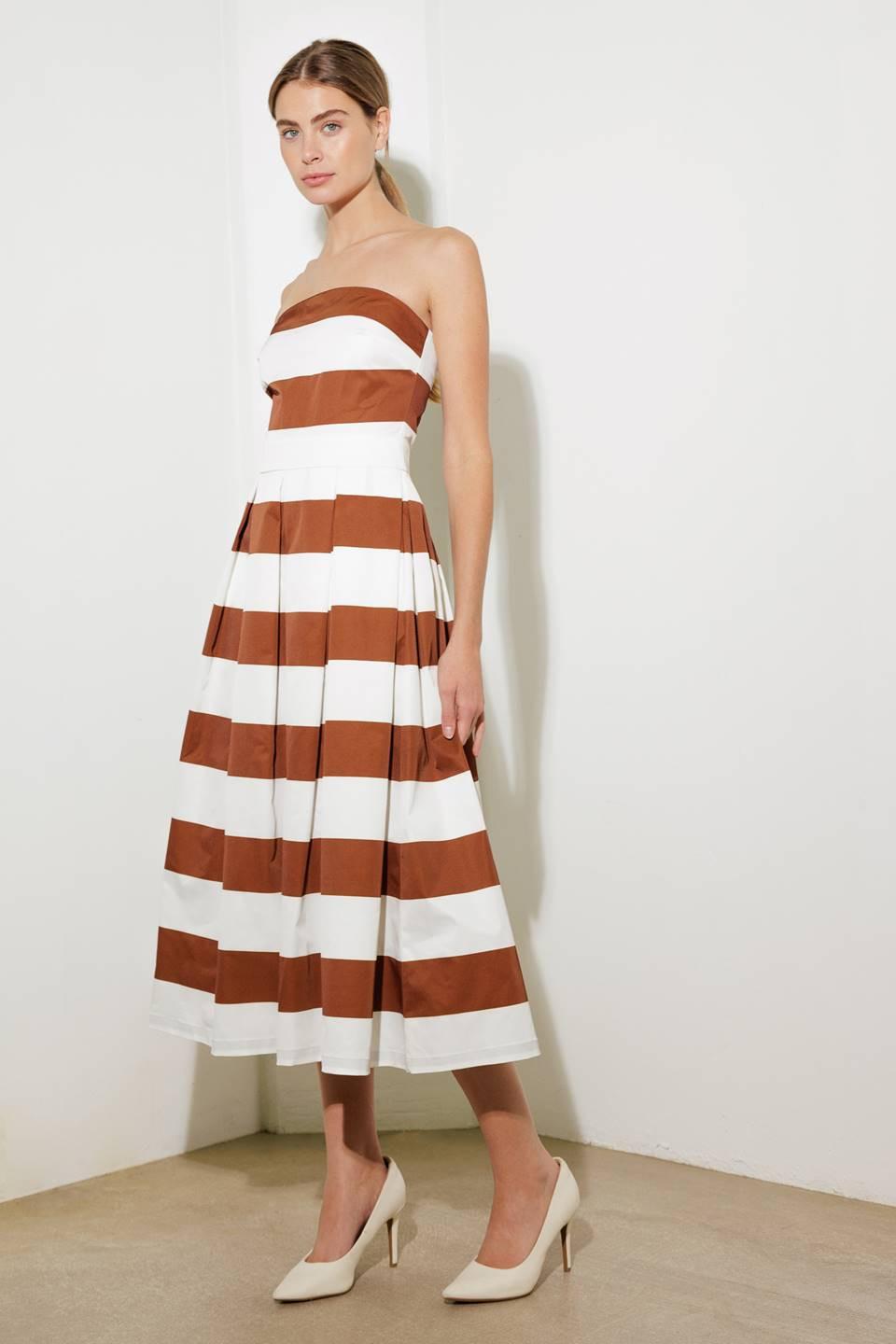 Everyday Hustle Rust Woven Midi Dress in cream, view 6 — Soul Flow Apparel