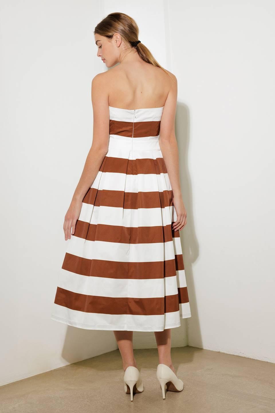 Everyday Hustle Rust Woven Midi Dress in cream, view 7 — Soul Flow Apparel