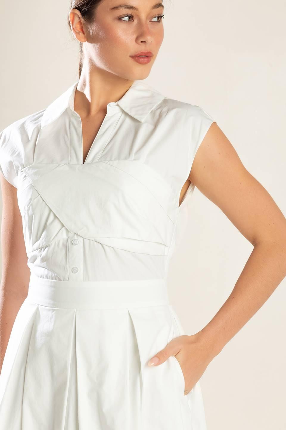 Dreamy Impression Woven Midi Dress in off-white, view 6 — Soul Flow Apparel