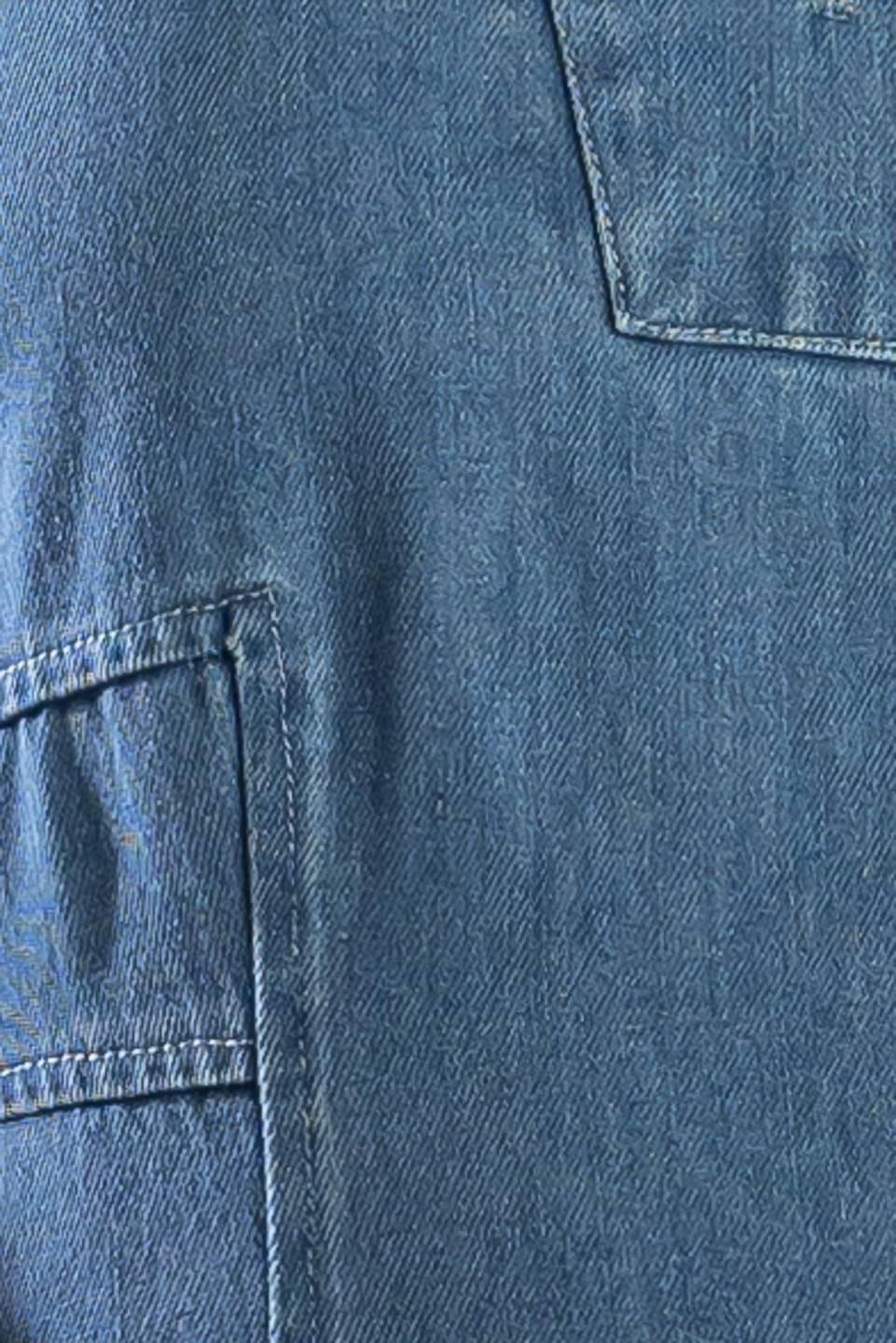 The Genevieve Denim Midi Dress in medium, fabric swatch — Soul Flow Apparel