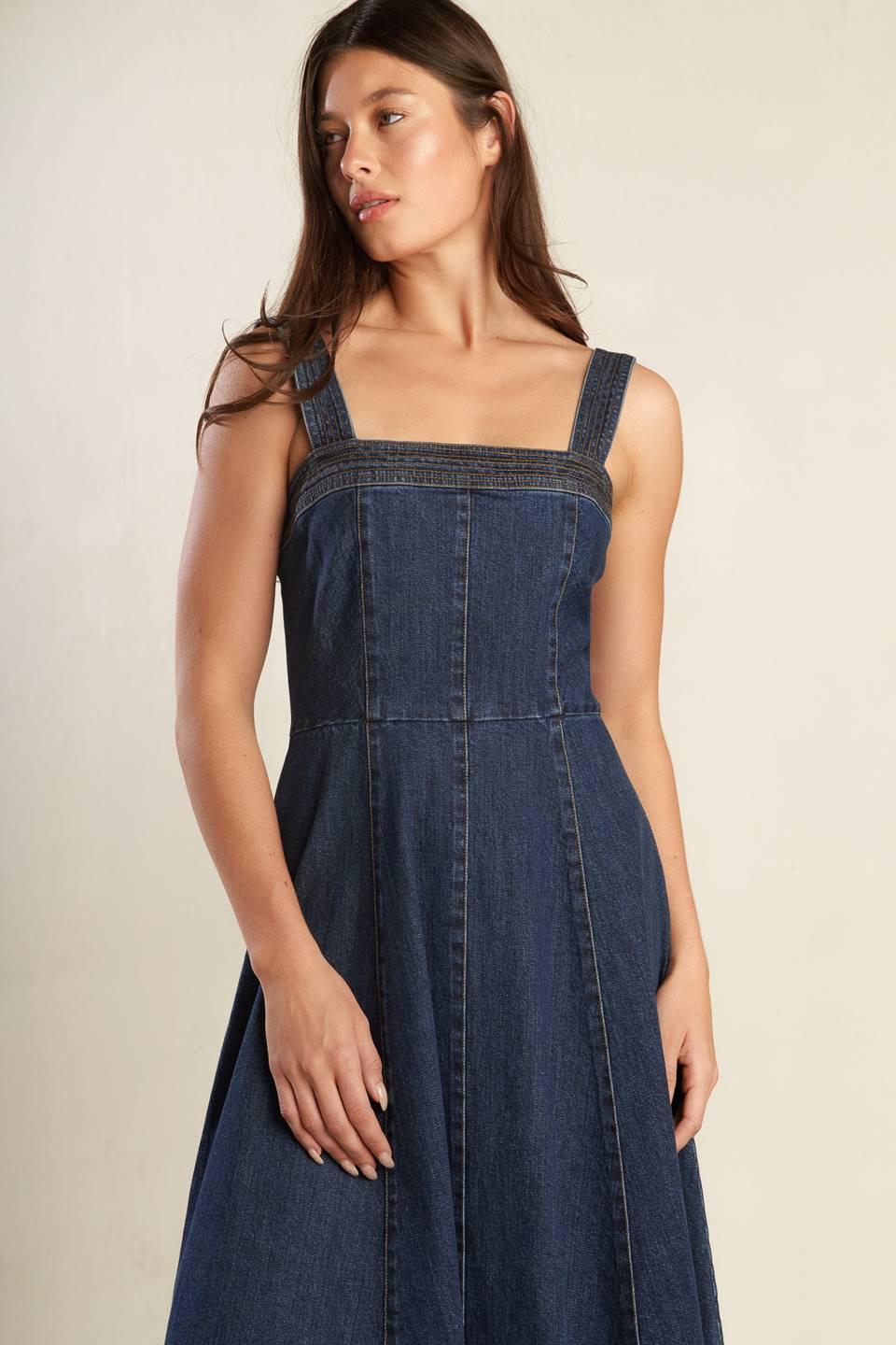 Terrific Timing Denim Midi Dress, view 7 — Soul Flow Apparel