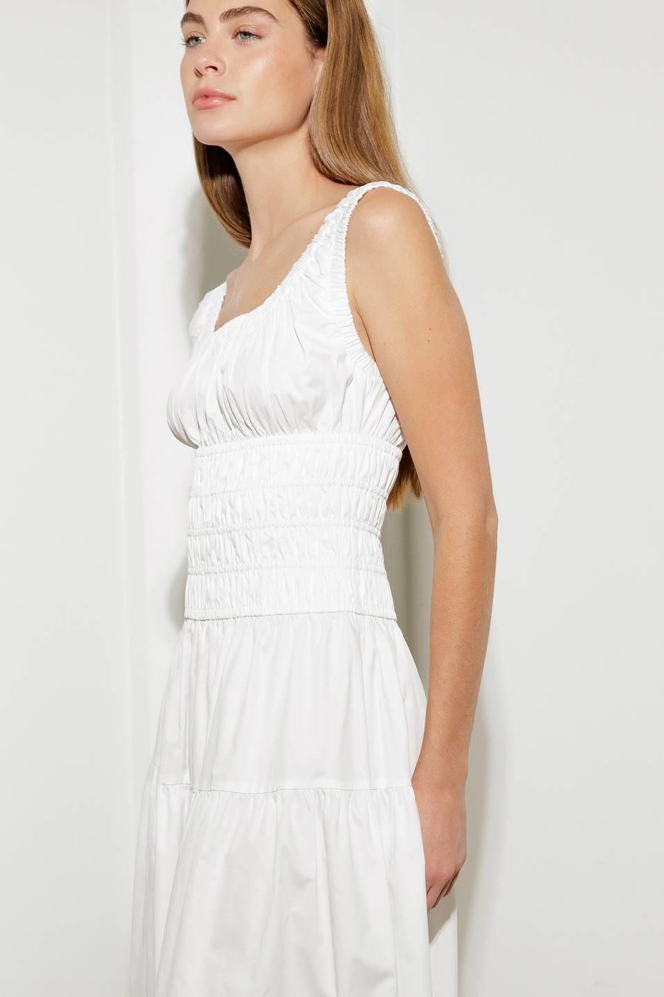 Loveliest Looks White Woven Midi Dress, view 6 — Soul Flow Apparel