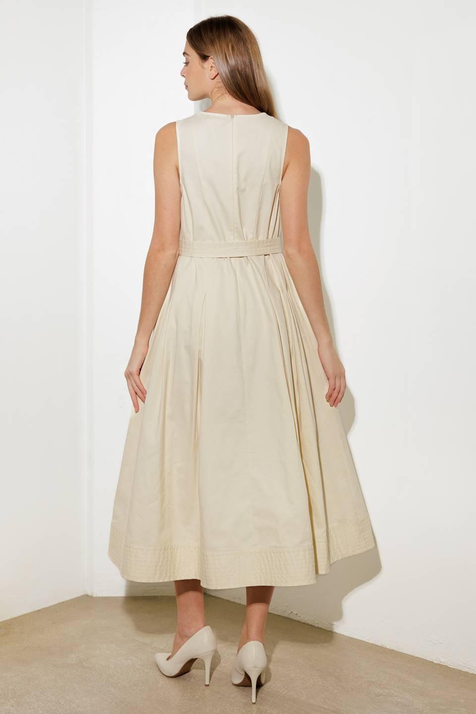 Over the Waters Woven Midi Dress in ecru, view 7 — Soul Flow Apparel